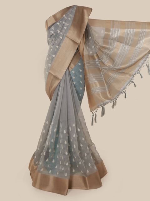

Pothys Grey Printed Organza Saree