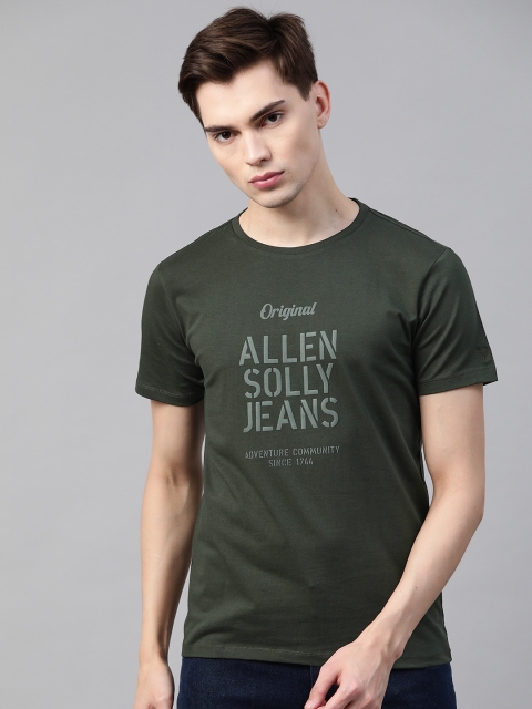 

Allen Solly Sport Men Olive Green Brand Logo Printed T-shirt