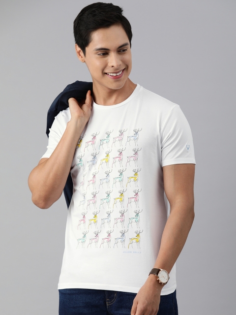 

Allen Solly Sport Men White Printed Pure Cotton T-shirt