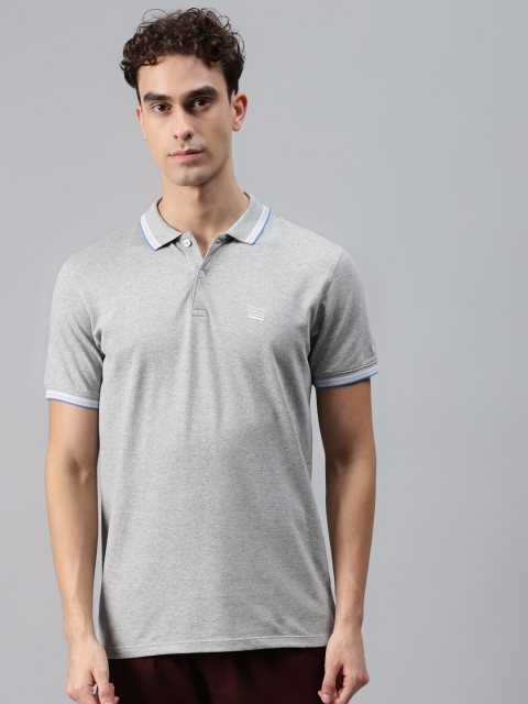 

Allen Solly Men Grey Melange Polo Collar T-shirt