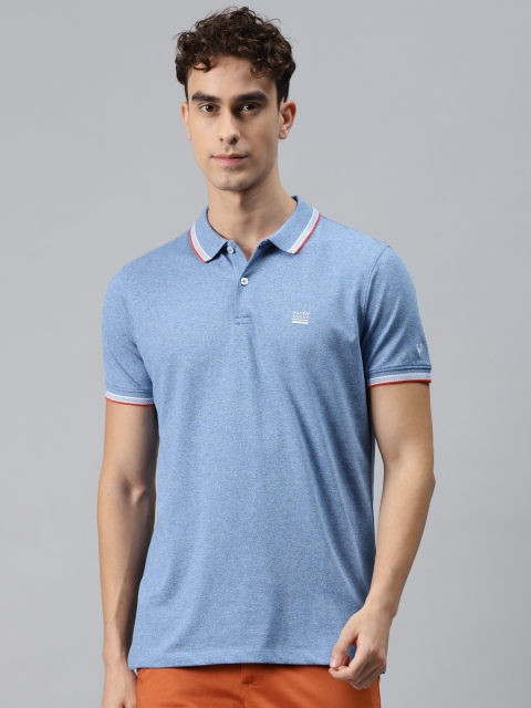 

Allen Solly Men Blue Solid Polo Collar T-shirt