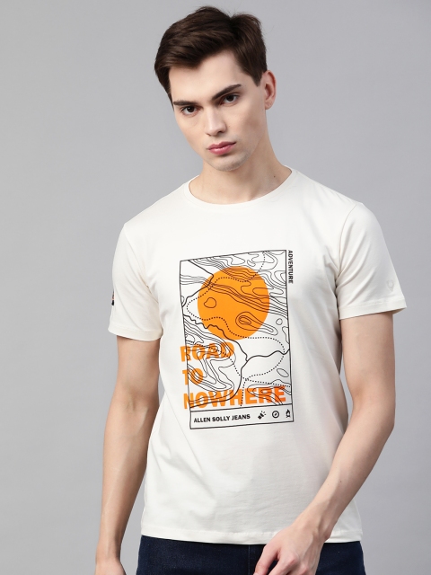 

Allen Solly Sport Men Off White Printed Pure Cotton T-shirt
