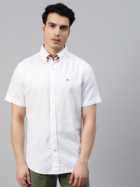 

Tommy Hilfiger Men White Solid Casual Shirt