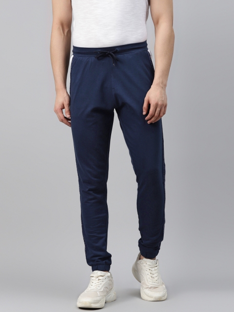 

Allen Solly Sport Men Navy Blue Solid Regular Fit Pure Cotton Joggers