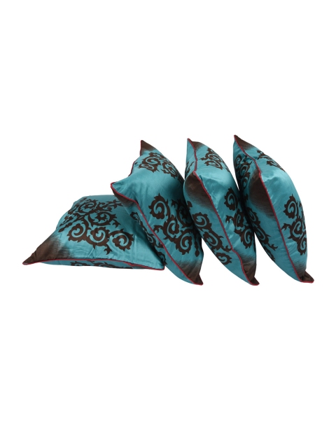 

Portico New York by Neeta Lulla Blue Set of 4 Printed 16" x 16" Square Cushion Covers
