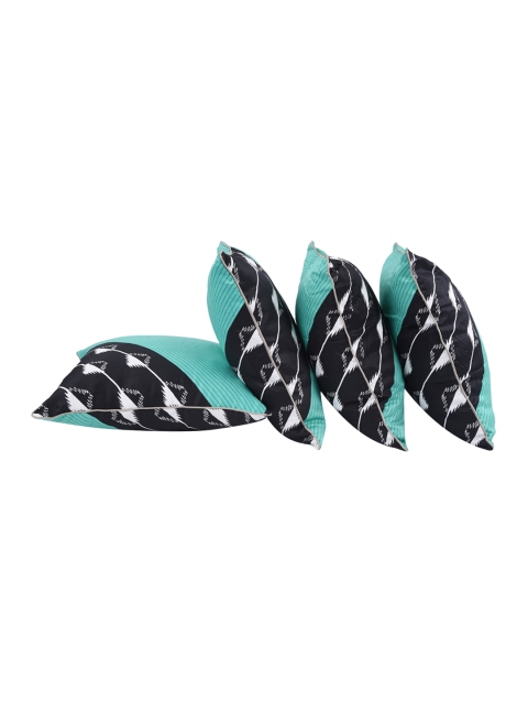 

Portico New York Sea Green Set of 4 Striped 16" x 16" Square Cushion Covers
