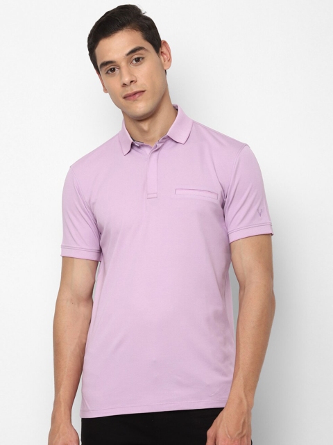 

Allen Solly Men Purple Solid Polo Collar Pure Cotton T-shirt