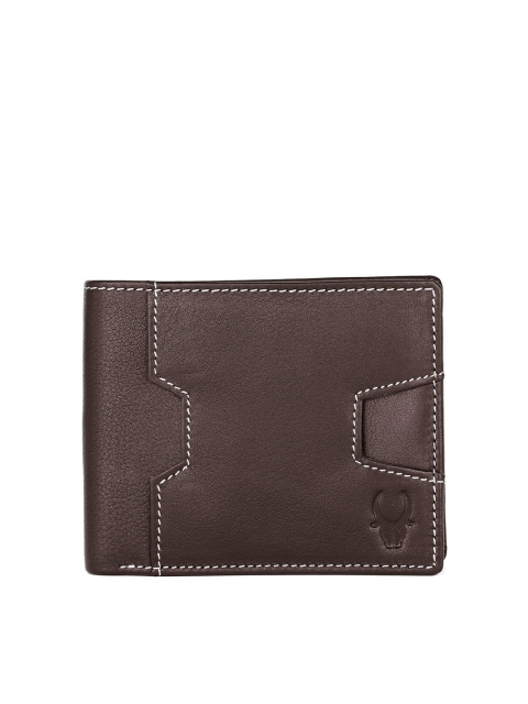 

WildHorn Men Brown Solid RFID Leather Two Fold Wallet