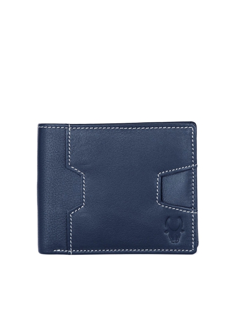 

WildHorn Men Blue Textured Two Fold Wallet