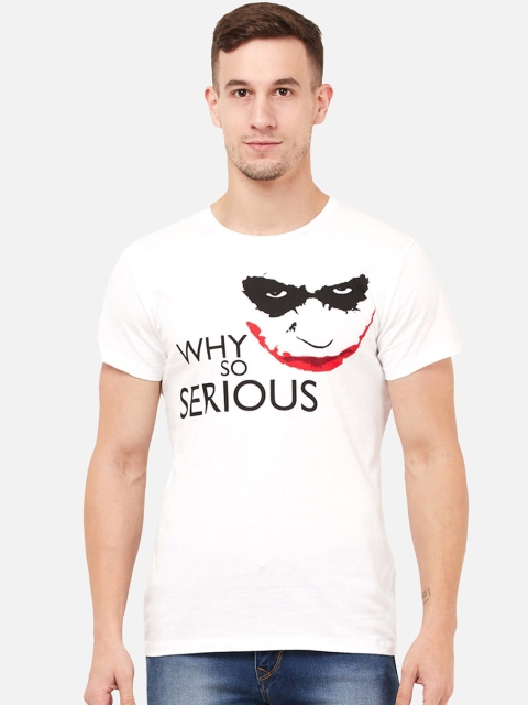 

Free Authority Men White Printed Joker Round Neck Pure Cotton T-shirt