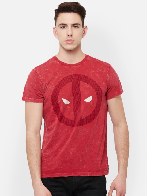 

Free Authority Men Red Printed Deadpool Round Neck T-shirt