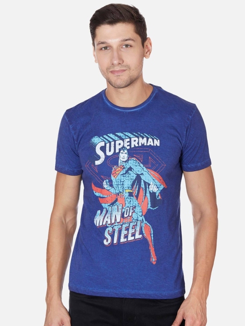 

Free Authority Men Blue Printed Superman Round Neck T-shirt