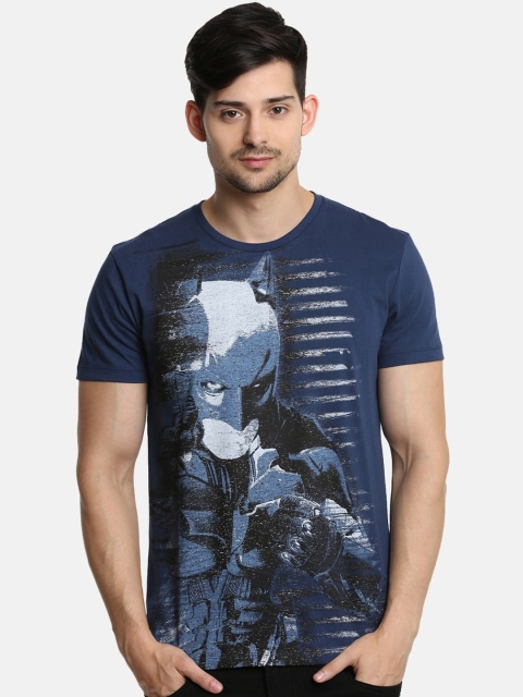

Free Authority Men Blue Printed Batman Round Neck T-shirt