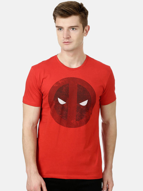 

Free Authority Men Red Printed Deadpool Round Neck T-shirt