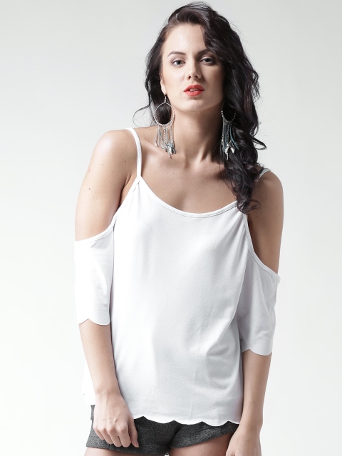 

Boohoo White Cold Shoulder Top
