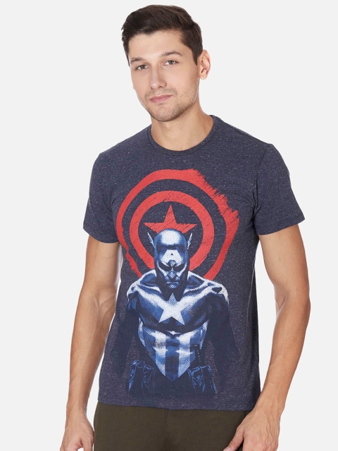 

Free Authority Men Blue Printed Captain America Round Neck T-shirt