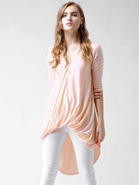 

Boohoo Peach-Coloured High-low Top