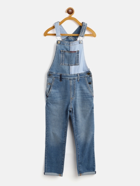 

Tommy Hilfiger Kids Blue Washed Denim Overall Dungarees