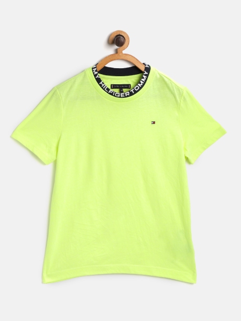 

Tommy Hilfiger Boys Lime Green Solid Round Neck T-shirt