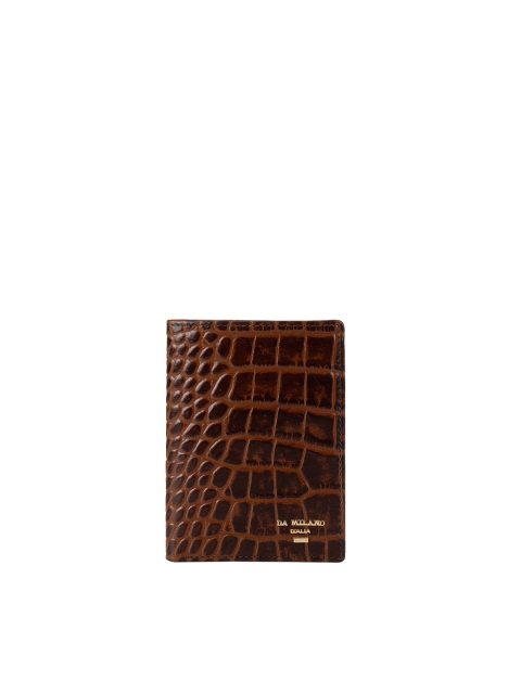

Da Milano Men Brown & Gold-Toned Textured Two Fold Wallet