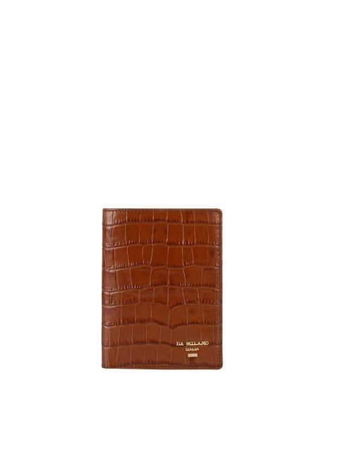 

Da Milano Men Brown Crocodile Pattern Two Fold Wallet