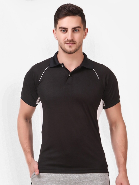 

Franco Leone Men Black Solid Polo Collar Pure Cotton T-shirt