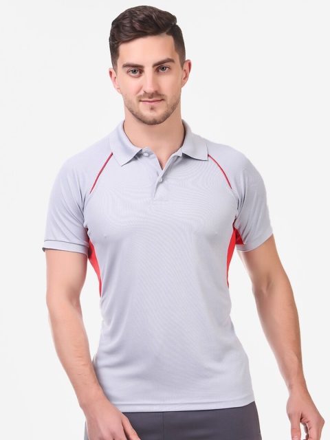 

Franco Leone Men Grey Solid Polo Collar T-shirt