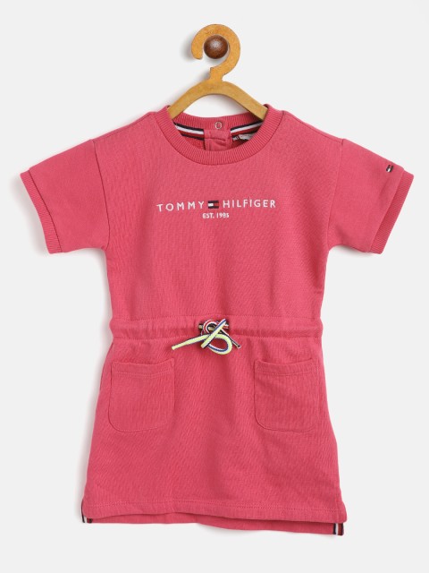 

Tommy Hilfiger Girls Pink Solid Cotton Sheath Dress with Briefs