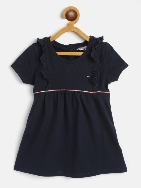 

Tommy Hilfiger Girls Navy Blue Solid A-Line Dress