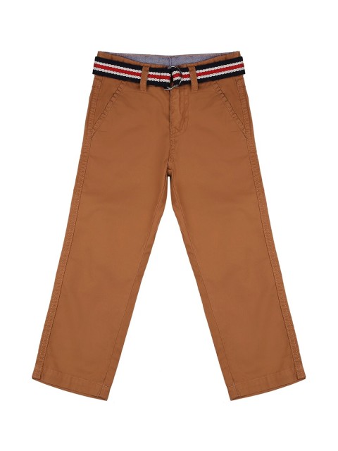 

Ed-a-Mamma Boys Camel Brown Regular Fit Solid Sustainable Chinos