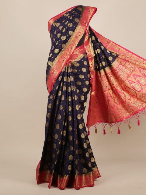 

Pothys Navy Blue Woven Design Jute Silk Saree