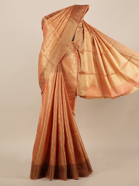 

Pothys Peach-Coloured Woven Design Jute Silk Saree