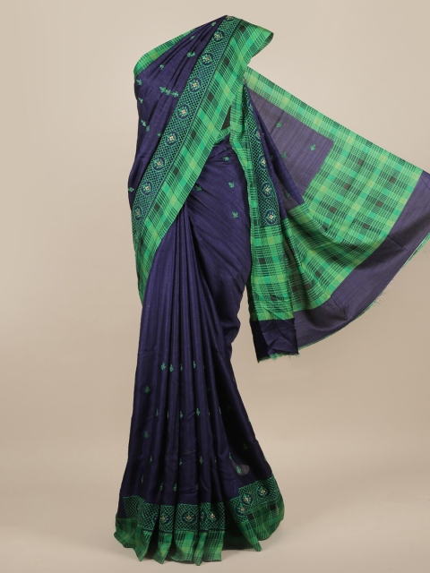 

Pothys Blue Embellished Jute Silk Saree