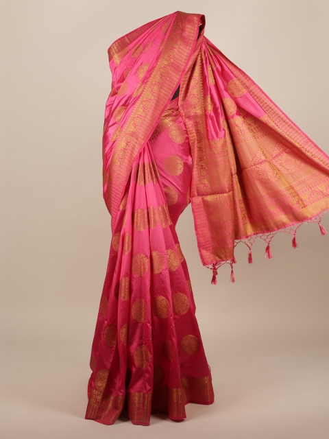 

Pothys Pink Woven Design Jute Silk Saree