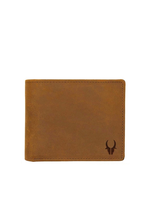 

WildHorn Men Tan Brown Textured Leather Two Fold Wallet