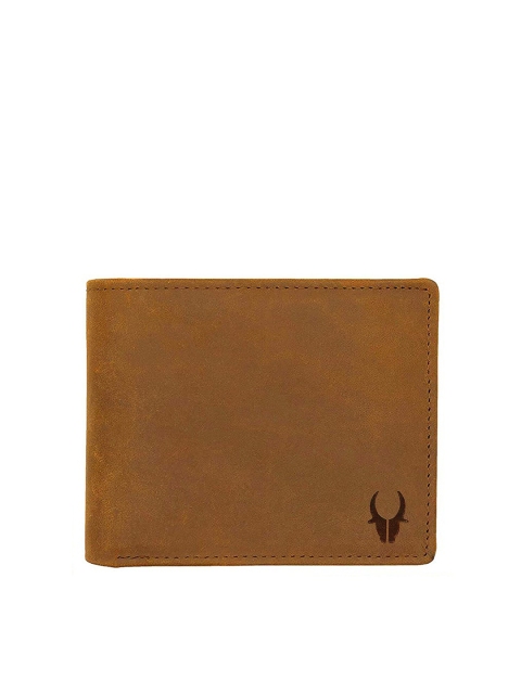 

WildHorn Men Tan Brown Textured Leather Two Fold Wallet