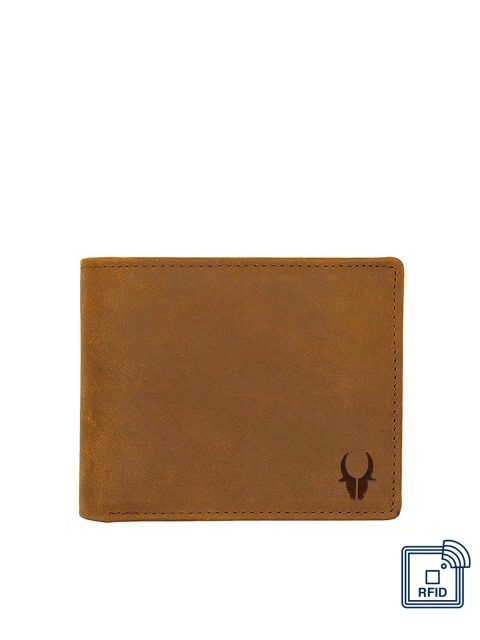 

WildHorn Men Tan Brown Solid RFID Leather Two Fold Wallet
