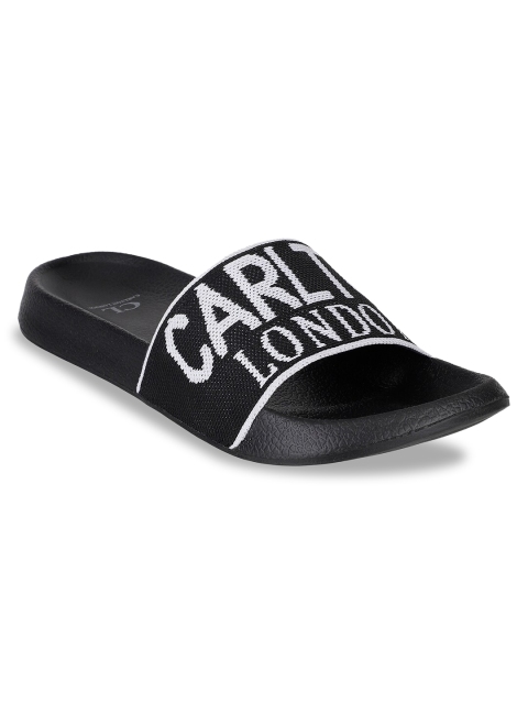 

Carlton London Men Black & White Printed Sliders