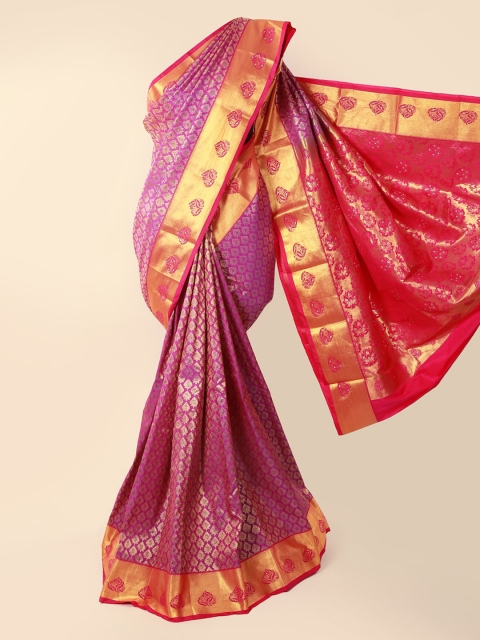 

Pothys Violet Pure Silk Woven Design Kanjeevaram Saree