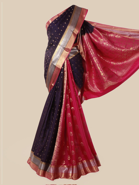 

Pothys Violet Pure Silk Woven Design Mysore Silk Saree