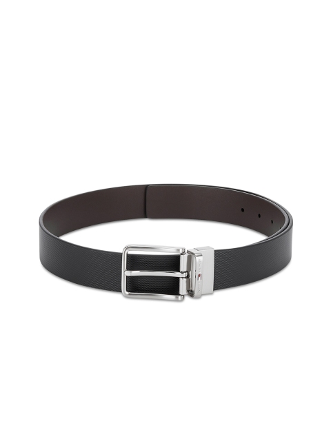 

Tommy Hilfiger Men Black & Brown Textured Reversible Belt