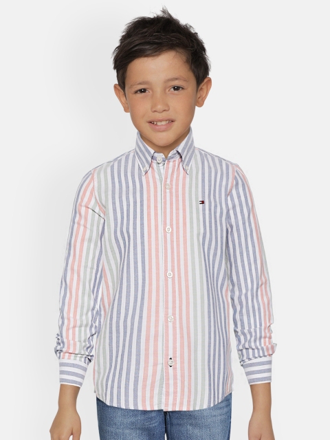 

Tommy Hilfiger Boys Multicoloured Striped Cotton Casual Shirt, Multi