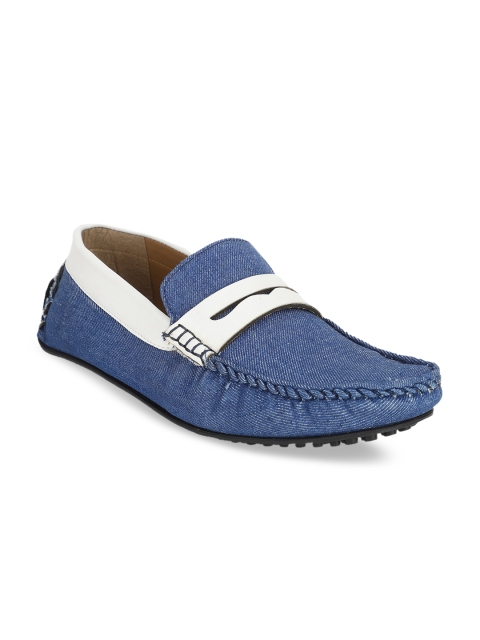 

Bruno Manetti Men Blue & White Colourblocked Loafers Casual Shoes