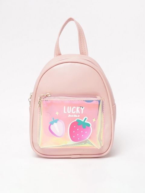 

Ginger by Lifestyle Women Pink & Blue Graphic Backpacks