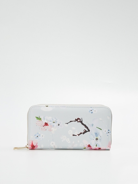 

Ginger by Lifestyle Women Blue & Pink Printed Zip Around Wallet