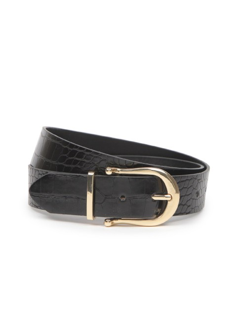 

FOREVER 21 Women Black Textured Belt