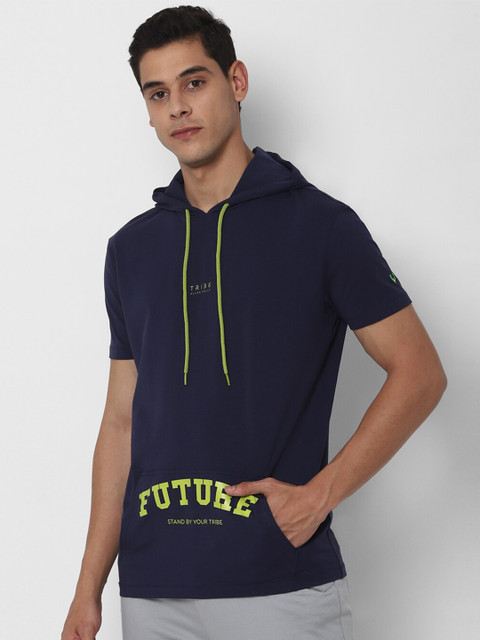 

Allen Solly Tribe Men Navy Blue Solid Hood T-shirt