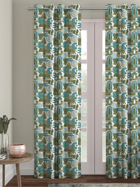 

HOUZZCODE Multicoloured Single Black Out Long Door Curtain, Multi