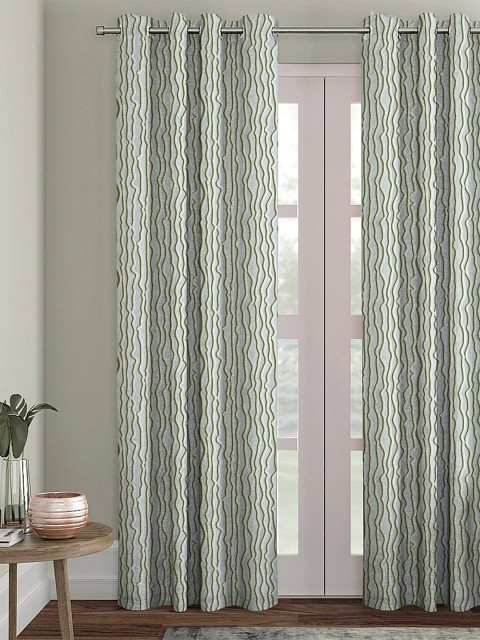 

HOUZZCODE Unisex Green Printed Curtains, Grey