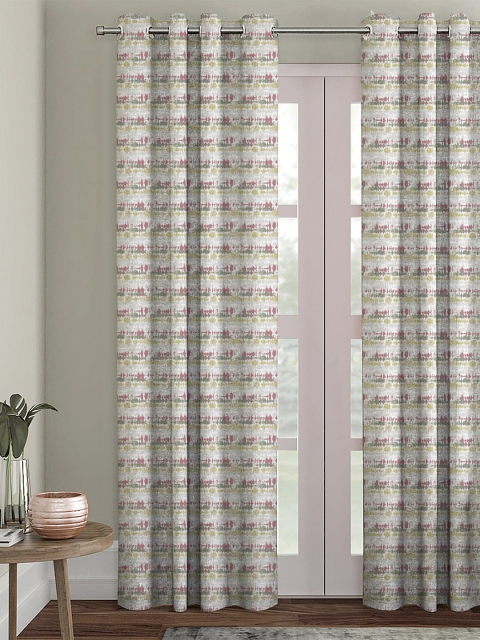 

HOUZZCODE Multicoloured Single Black Out Door Curtain, Multi